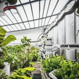 Automated robots in greenhouse